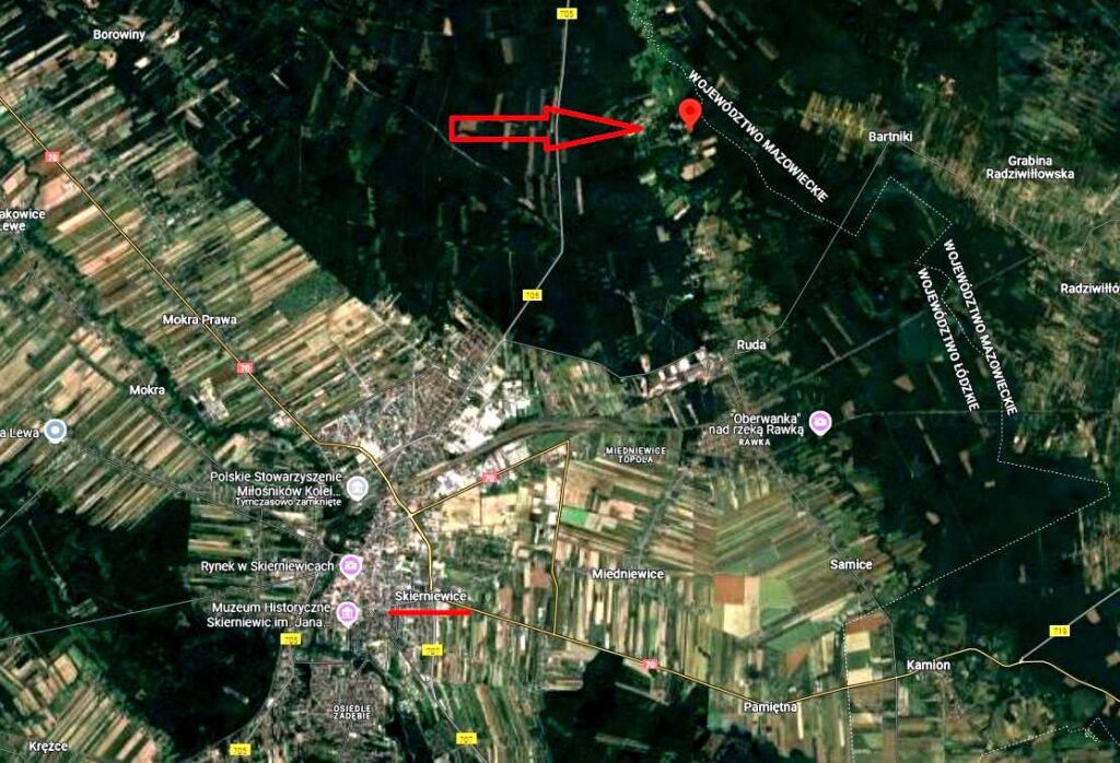Skierniewice i Budy Grabskie - zdjęcie satelitarne Google