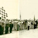 Sobiesław Zasada jako pierwszy wjeżdża na metę XI Gran Premio de Turismo w 1967 roku samochodem Porsche 911 w kategoríi C (od 1.600cc do 2.000cc). Fotografia z argentyńskiego magazynu Campeones.